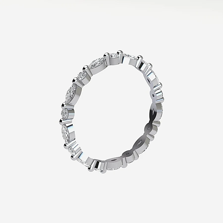 Marquise and Round Diamond Eternity Ring ( 1 ctw. )