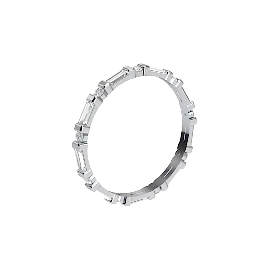 Baguette and Round Diamond Eternity Ring