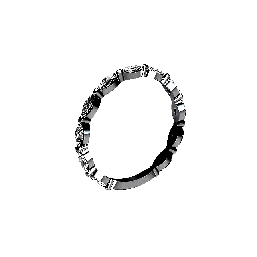 Three Quarter Lab Grown Marquise Diamond Eternity Ring with Shared Prong Setting ( 0.75 ctw. )