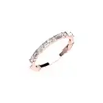 Three Quarter Lab Baguette and Lab Round Diamond Eternity Ring with Shared Prongs