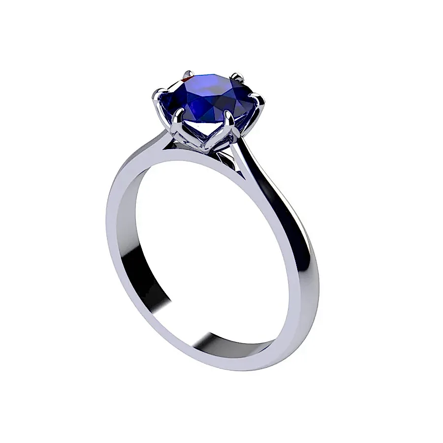 Azusa Blue Sapphire Engagement Ring