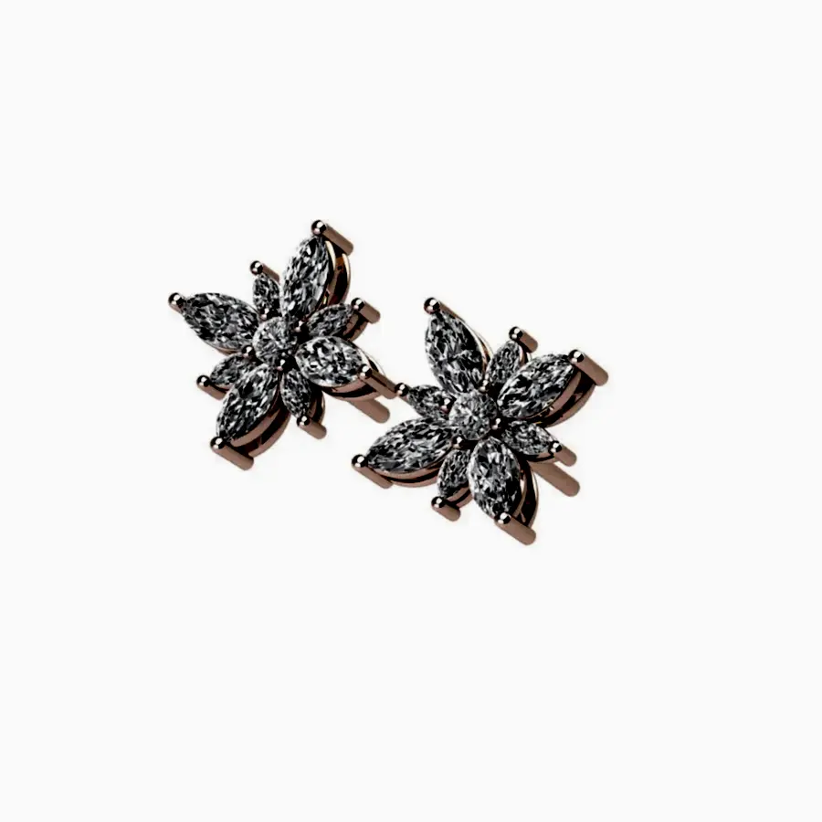 Diamond Flower Earrings