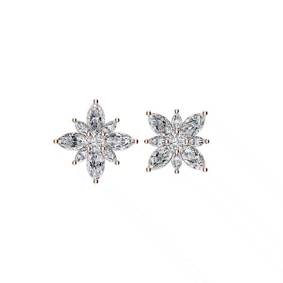 Diamond Flower Earrings